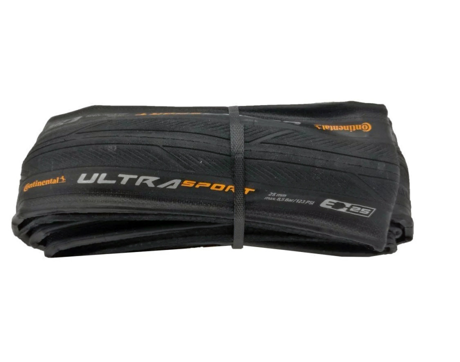Велосипедная покрышка Continental 700x25C (25-622) Ultra Sport III, складная, 3/180TPI, Black