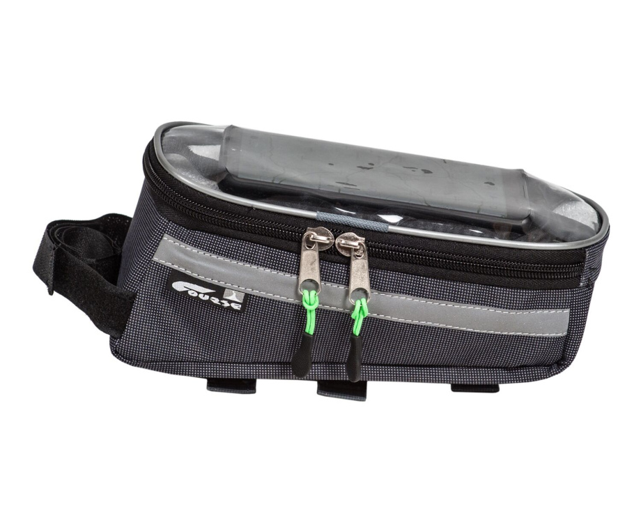 Велосумка Course Мастер на раму увеличенная для смартфона (серый)