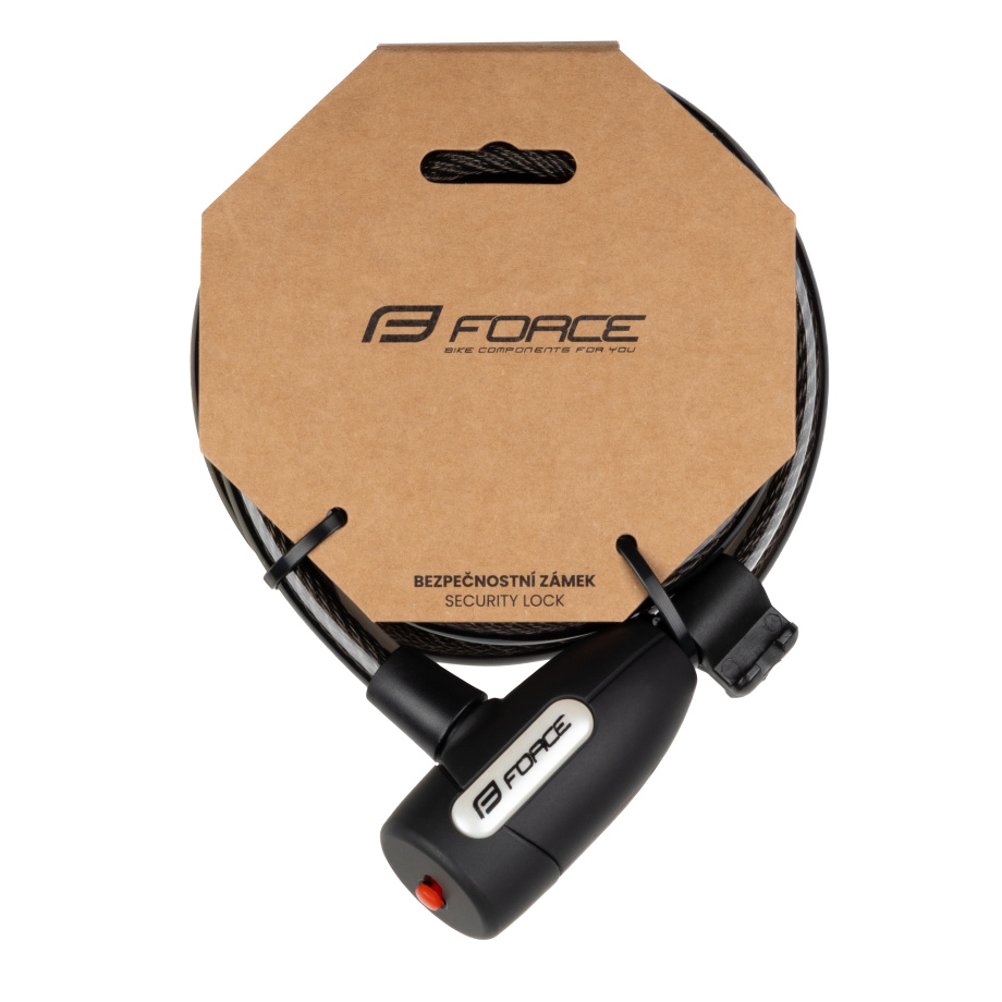 Замок Force LUX 12/1800 мм (спиральный с креплением, чёрный)