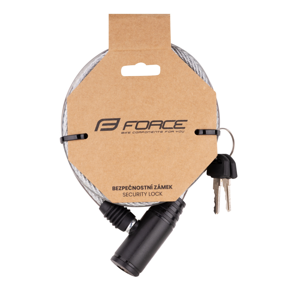 Замок Force ECO 8/1200 мм (спиральный с креплением, прозрачный)