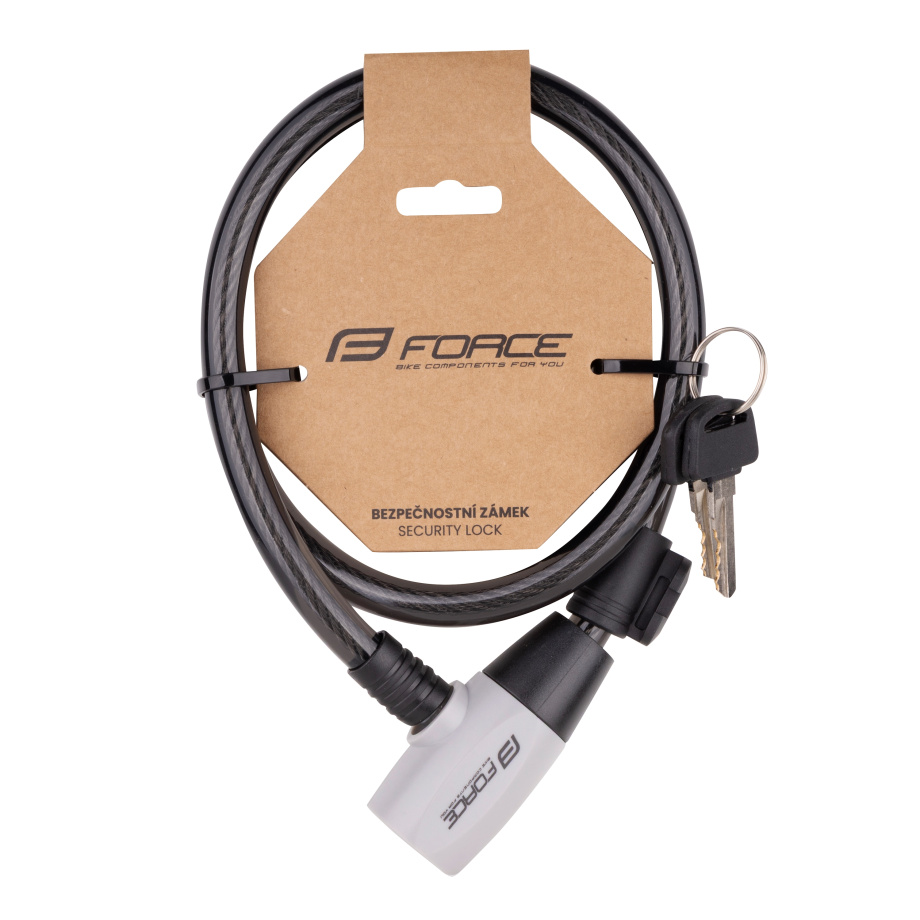 Замок Force RON 12/800 мм (спиральный с креплением, чёрный)