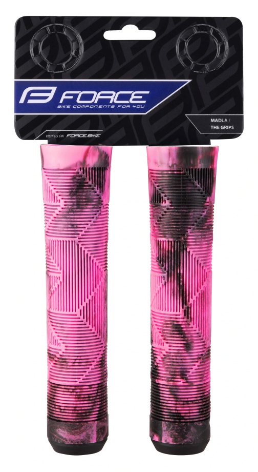 Грипсы Force BMX145 (резиновые, черно-розовые)